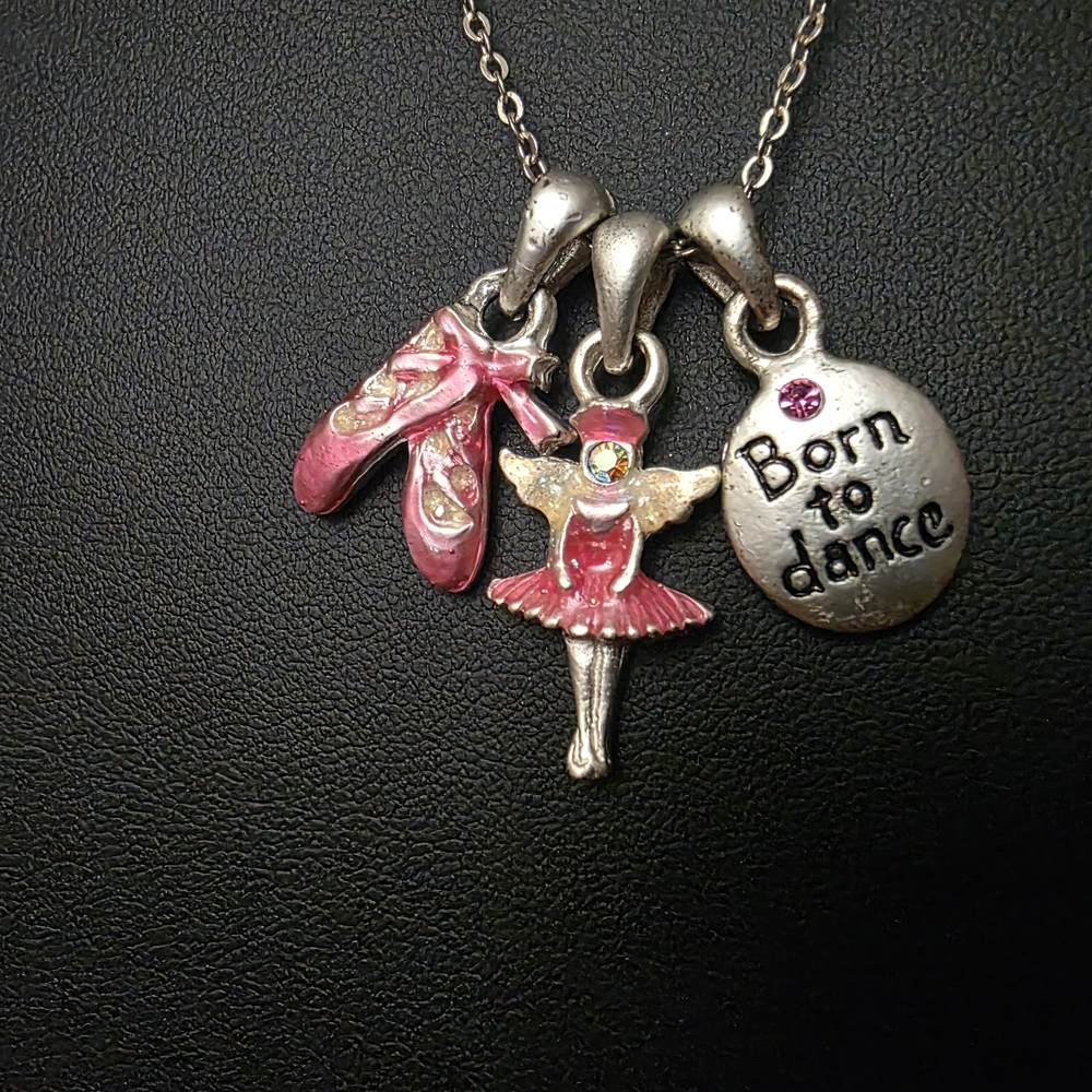 Ballet Charm Necklace. Ballet Shoes. Dancer. Born To Dance. Keepsake Necklace.